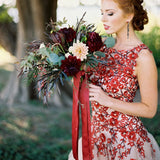 Bateau Sleeveless Sweep Train Wedding Dress - Backless with Embroidery Flower