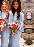 Marvelous Chiffon Jewel Neckline Mermaid Bridesmaid Dresses With Lace Appliques