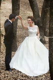 Crystal Lace Satin A-Line Empire Ruffles Plus Size Wedding Dress