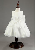 Lovely Organza Jewel Neckline Ball Gown Flower Girl Dresses With Handmade Flowers