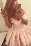 Pink Tiered Short Homecoming Dress With Pleats