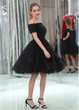 Lace & Satin Off-the-shoulder Neckline Knee-length Ball Gown Homecoming Dress