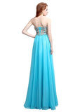 Chic Tulle & chiffon Sweetheart Neckline Full-length A-line Neckline Prom Dresses With Beadings