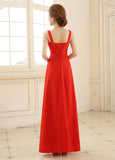 Red Elegant Chiffon Sweetheart Neckline A-Line Evening Dress