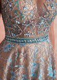 Lace Bateau Neckline A-line Evening Dresses With Beadings