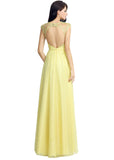 Yellow Backless Prom Dress