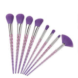 Foundation EyeShadow Blush Cosmetic Tools Purple Handle Hair