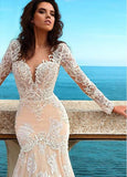 Jewel Beadings & Lace Appliques Mermaid Wedding Dress