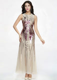 Gold Elegant Jewel Neckline A-line Evening Dress