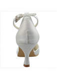 Elegant Satin Upper Closed Toe Stiletto Heels Bridal Shoes