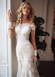 Tulle Off-the-shoulder Detachable Skirt 2 In 1 Wedding Dresses With Lace Appliques