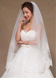 Gorgeoust Tulle Wedding Veil With Sequins Lace & Comb