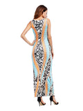 Chic Leopard Printed Slim O-Neck Maxi Dress