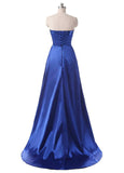 Modest Stretch Satin Sweetheart Neckline Hi-lo A-line Homecoming Dresses With Beading