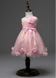 Marvelous Tulle Jewel Neckline Ball Gown Flower Girl Dresses With Handmade Flowers