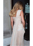 Gorgeous Chiffon One Shoulder Neckline Sheath Formal Dresses With Lace Appliques