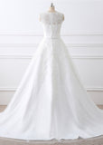 Gorgeous Tulle Scoop Neckline 2 In 1 Wedding Dresses With Lace Appliques