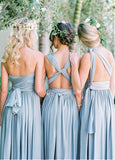 Pretty Spandex Sweetheart Neckline Full Length A-line Convertible Bridesmaid Dresses