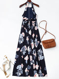 Stunning Self Tie Front Slit Floral Maxi Dress
