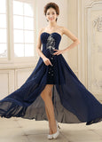 Elegant Chiffon Sweetheart Neckline A-line Evening Dress