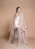 Gorgeous White Tulle Two-tier Veil With Tulle Flowers For Your Glamorous Wedding Dress