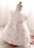 Fashionable Satin & Organza Jewel Neckline Ball Gown Flower Girl Dresses With Lace Appliques