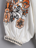 String Tassels Embroidered Blouse
