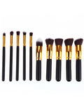 Gold Pro Foundation Blush Blending Eye Shadow Makeup Brush Set Cosmetics Tool