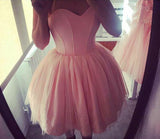 Pink Short Homecoming Dress With Appliques