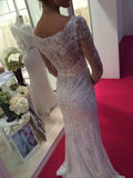  Crystal Sashes Long Sleeves Wedding Dress