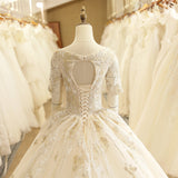 Short Sleeve Lace Wedding Dress
