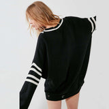 Black And White V Neck Sweater