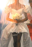 High-low Satin Princess Wedding Dress with Pick-ups
