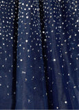 Shining Tulle Strapless Neckline Full-length Ball Gown Formal Dresses