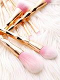 Pink Diamond Shaped Makeup Brush 10pcs