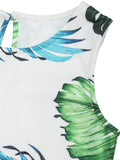 Chic Leaves Print Top and Shorts Suit
