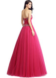 Amazing Tulle Sweetheart Neckline Full-length A-line Prom Dresses With Beadings