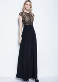  Fabulous Lace & Stretch Chemical Fiber Jewel Neckline A-Line Evening Dress