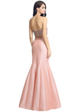 Marvelous Satin Strapless Neckline Two-piece Mermaid Evening Dresses With Beadings