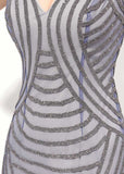 Chic Tulle V-neck Neckline Short Sheath Cocktail Dresses With Beadings