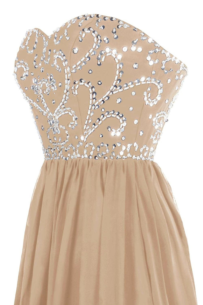 Lace-up Beaded Sweetheart Neck A-line Dress Slate Blue