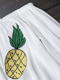 White Off Shoulder Pineapple Embroidered Top