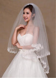 Elegant Tulle Wedding Veil With Lace & Comb