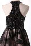  Scoop A Line Beaded Homecoming Dresses
