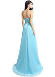 Wonderful Chiffon Sweetheart Neckline Full-length A-line Prom Dresses With Beadings