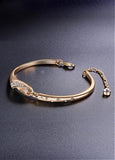 Gold Bracelet Micro Pave Zirconia Wing with White Austrian Crystal