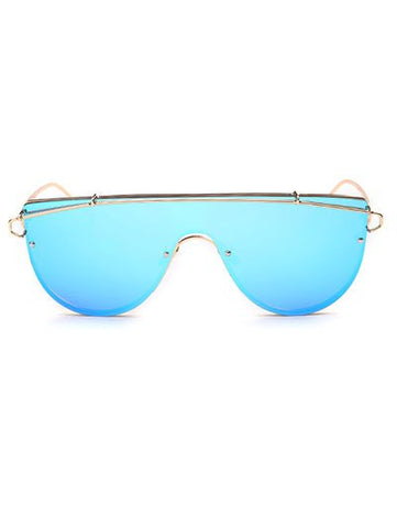 Cross-Bar Mirrored Sheild Sunglasses