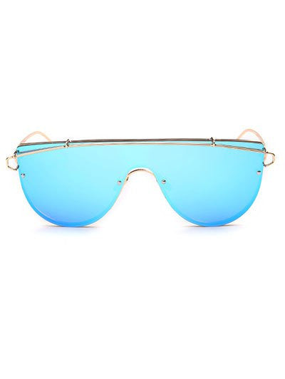 Unique Cross-Bar Mirrored Sheild Sunglasses Unique Cross-Bar Mirrored Sheild Sunglasses