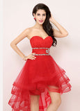 Exquisite Silk-like Tulle Sweetheart Neckline Hi-lo A-line Prom Dresses