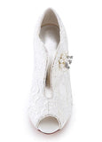 Marvelous Lace Upper Peep Toe Stiletto Heels Bridal Shoes